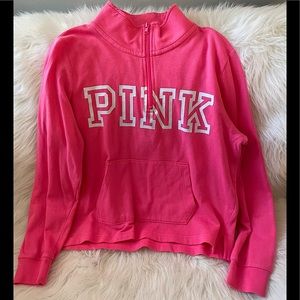 PINK Victoria's Secret Zip Up Sweater Pullover Used Size Large - Pink
